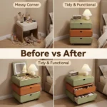 Modern Vanity Desk Drawers Adjustable Makeup Table Led Mirror Mdf Panel Dressing Table Storage Cabinet For Hotel Living Room - Image 6