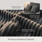 Modern Velvet Chaise Lounge Sofa Set Extendable Tufted Frameless Recliner With Pillows - Image 6
