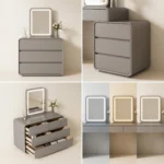 Modern Vanity Desk Drawers Adjustable Makeup Table Led Mirror Mdf Dressing Table Storage Cabinet For Hotel Living Room Bedroom - Image 2