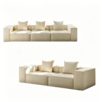 Minimalist Modular Compressed Straight Sofa,Frameless Velvet Fabric Couch,Vacuum Packed Modern Living Room Sofa