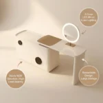 Modern Vanity Desk Drawers Adjustable Makeup Table Led Mirror Mdf Panel Dressing Table Storage Cabinet For Hotel Living Room - Image 4