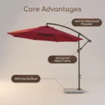 Heavy Duty Patio Umbrella,Waterproof Polyester,Thickened Aluminum Pole,Uv Resistant Outdoor Garden Commercial Sunshade - Image 4