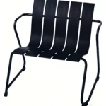Outdoor Garden Dining Table Chair Set Minimalist Design Uv-resistant Powder Coated Metal Frame Pp Seat For Patios Courtyards
