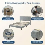 Postmodern Quick-assembly Soft Bed Frame Comfortable Foldable Eco-friendly Fabric Bed Detachable Upholstered Platform Linen - Image 6