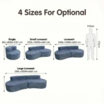 Ks008 Cashew-shaped Compression Sofa Cotton Linen Frameless Curved Lazy Sofa Compressible For Shipping Modern Irregular Modular - Image 5