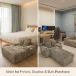 Modern Modular Compression Sectional Sofa Set Extendable Tufted Velvet Design With Cup Holders - Image 2