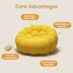 Soccer Ball Grid Compressed Lazy Sofa,Breathable Mesh Fabric Frameless Couch,Vacuum Packed Modern Bubble Sofa - Image 6