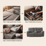 Power Recliner Sofa Set,Breathable Fabric & Tech Faux Leather Optional,1 Seater 2 Seater 3 Seater Electric Recliner Sofa - Image 6