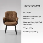 Modern Ergonomic Stackable Foldable Pu Leather Dining Chair With Micro-spring Cushion Seat And Metal Legs For Home & Hotel Use - Image 4