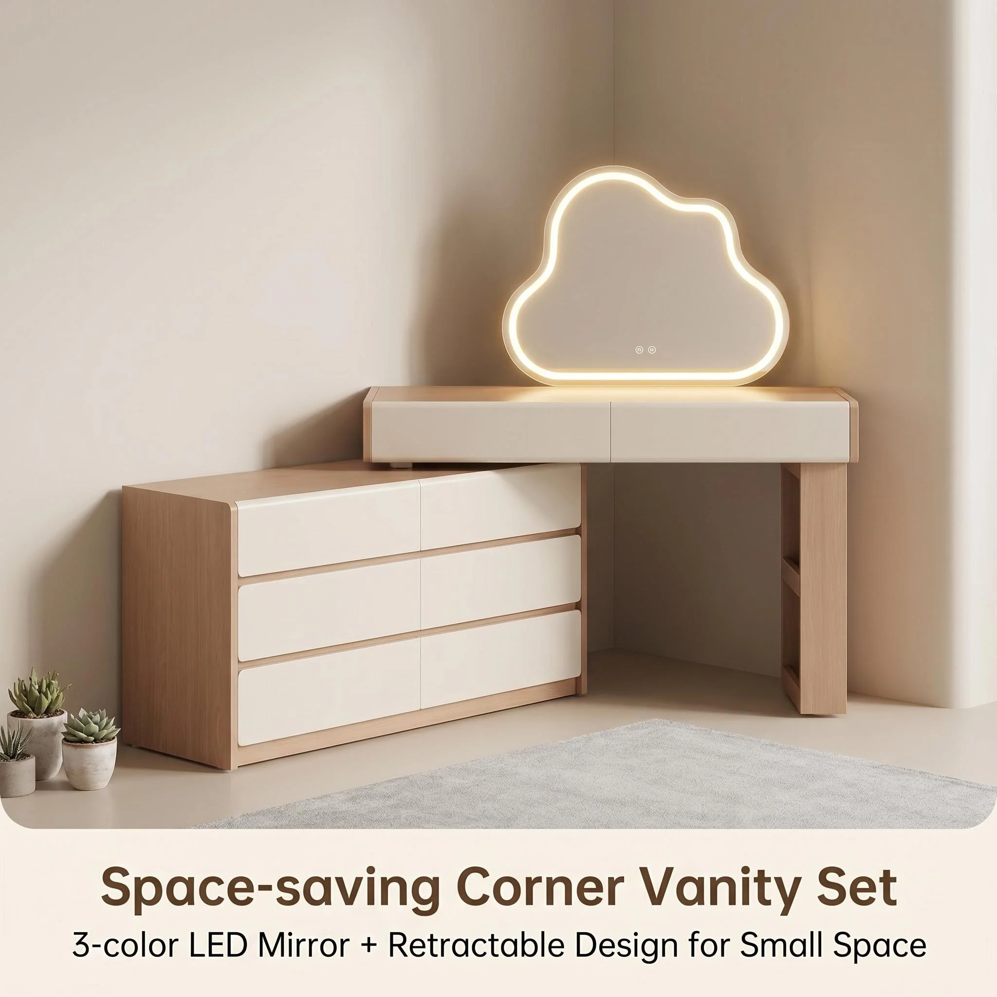 H09356069c5534a128a02613921e6d5d2a-1.webp Modern Eco-friendly Vanity Desk Drawers Adjustable Makeup Table Led Mirror Mdf Dressing Table Storage Cabinet Hotel Living Room - Image 1