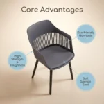 Modern Multicolor Pp Plastic Dining Chairs Stackable Lightweight Durable Portable Leisure Chair Indoor And Outdoor Daily Use - Image 4