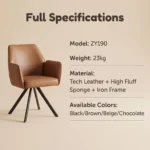 Modern Ergonomic Stackable Pu Leather Padded Dining Chair With Micro-spring Cushion Seat And Metal Legs For Hotel Use - Image 6