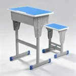 Modern Reinforced Adjustable Eco-friendly Student Desk Stool Set Space-saving Backless Stool School Classroom Study Mdf Drawer