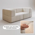 Velvet Modular Extendable Compressed Sofa Frameless Sectional Vacuum Packed Modern Minimalist Combination Sofa - Image 5
