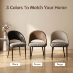 Modern Ergonomic Pu Leather Stackable Dining Chair With Micro-spring Cushion Seat And Metal Legs For Hotel Use - Image 5