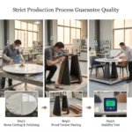 Modern Sintered Stone Dining Table Carbon Steel Base Eco-friendly Durable Rectangular/round/extendable Home Hotel Furniture - Image 3
