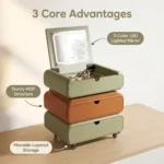 Modern Vanity Desk Drawers Adjustable Makeup Table Led Mirror Mdf Panel Dressing Table Storage Cabinet For Hotel Living Room - Image 4