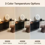 Modern Vanity Desk Drawers Adjustable Led Mirror Makeup Table Eco-friendly Mdf Dressing Table Storage Cabinet Hotel Living Room - Image 6