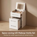 Modern Vanity Desk Drawers Adjustable Makeup Table Led Mirror Eco-friendly Mdf Dressing Table Storage Cabinet Hotel Living Room