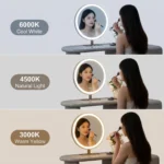 Modern Vanity Desk Drawers Adjustable Makeup Table Led Mirror Mdf Dressing Table Storage Cabinet For Hotel Living Room Bedroom - Image 6