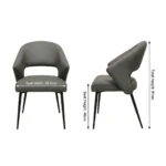 Modern Stackable Foldable Ergonomic Pu Leather Dining Chair With Micro-spring Cushion Seat And Metal Legs For Hotel Use - Image 2
