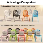 Modern Multicolor Pp Plastic Dining Chairs Stackable Lightweight Durable Portable Leisure Chair Indoor And Outdoor Daily Use - Image 6