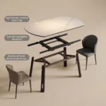Modern Eco-friendly Sintered Stone Dining Table With Carbon Steel Base Rectangular/round/extendable Hotel Dining Room Furniture - Image 3