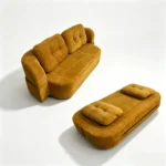Eggshell Transformable Compressible Lazy Sofa Velvet Frameless Straight Sofa Bed Modern Irregular Dual-use Easy Shipping