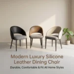 Modern Ergonomic Pu Leather Stackable Dining Chair With Micro-spring Cushion Seat And Metal Legs For Hotel Use - Image 4