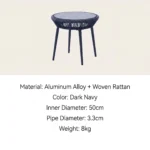 Modern Minimalist Rattan Aluminum Outdoor Furniture Set,Weather Resistant Waterproof Patio Bar Stool Chaise Lounge Coffee Table - Image 5