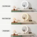 Modern Vanity Desk With Drawers Adjustable Makeup Table With Led Mirror Mdf Panel Storage Cabinet For Hotel Living Room Bedroom - Image 6