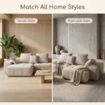 Quilted L-shape Compressed Sofa,Fabric Frameless Chaise Couch,Vacuum Packed Modern Living Room Sectional - Image 3