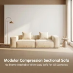 Minimalist Modular Compressed Straight Sofa,Frameless Velvet Fabric Couch,Vacuum Packed Modern Living Room Sofa - Image 3