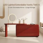 Modern Eco-friendly Vanity Desk Drawers Adjustable Makeup Table Led Mirror Mdf Dressing Table Storage Cabinet Hotel Living Room