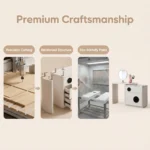 Modern Vanity Desk With Drawers Adjustable Makeup Table With Led Mirror Mdf Storage Cabinet For Bedroom Living Room & Hotel Use - Image 3