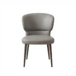 Modern Ergonomic Stackable Foldable Pu Leather Dining Chair With Micro-spring Cushion Seat And Metal Legs For Home & Hotel Use