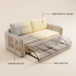 Modern Fabric Pull Out Sofa Bed L Shape Sectional Convertible Sleeper Sofa With Storage Ottoman For Living Room Guest Room - Image 6