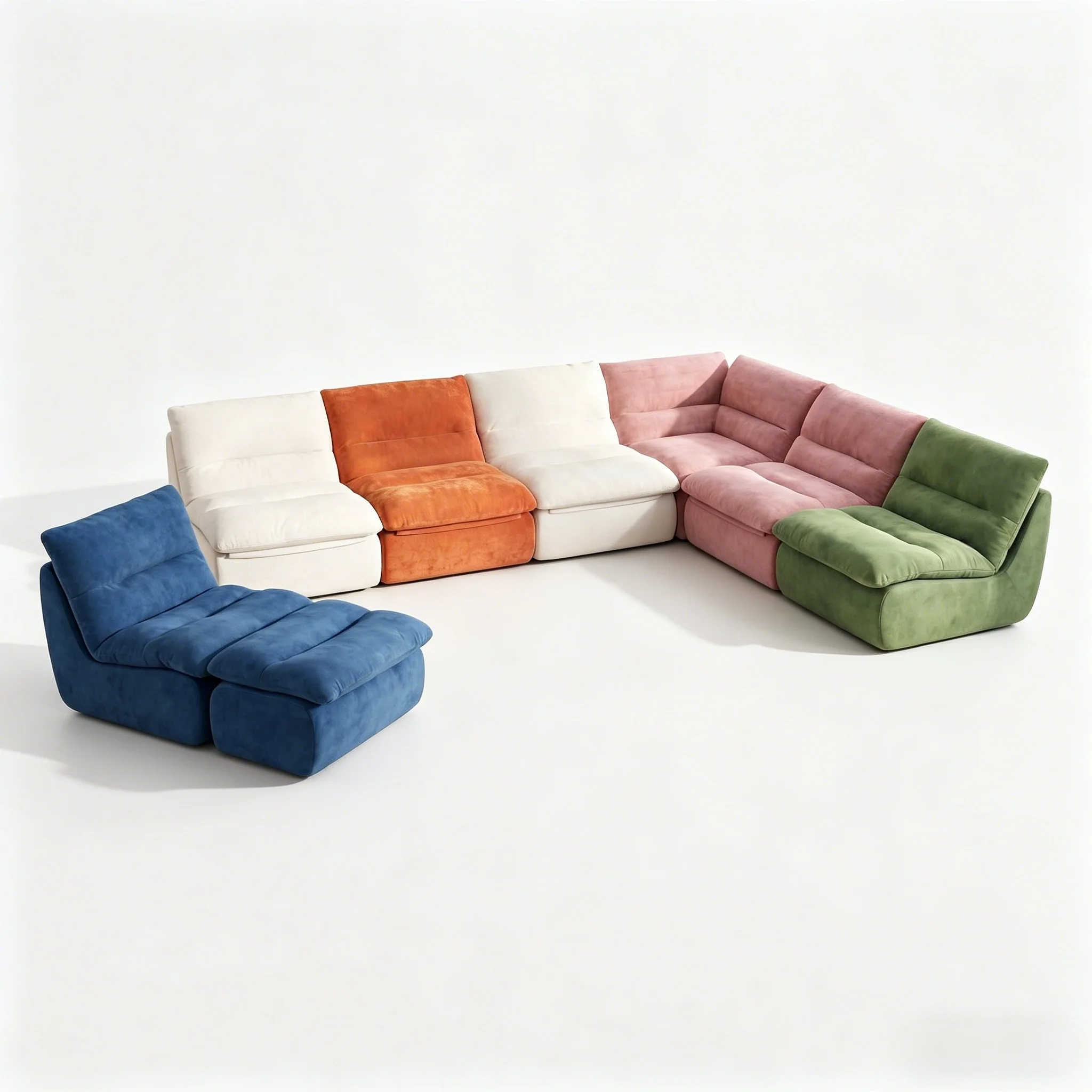 H1b33b801b5d1401b8576a4901f9a1ccbU.webp Modular Compressible Lazy Sofa Free Combination Frameless Fabric Sofa Modern Living Room Furniture - Image 1