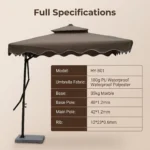 Heavy Duty Patio Umbrella,Waterproof Polyester,Thickened Aluminum Pole,Uv Resistant Outdoor Garden Commercial Sunshade - Image 5
