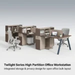 Twilight Series 2-person Staff Office Desk High Partition Storage Cabinet Face Workstation Open Office Integrated Commercial - Image 4