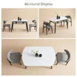 Modern Eco-friendly Sintered Stone Dining Table With Carbon Steel Base Rectangular/round/extendable Hotel Dining Room Furniture - Image 2