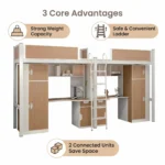 Modern Heavy Duty Metal Twin Over Twin Bunk Bed With Guardrail 3-year Warranty For School Dormitory And Small Apartment - Image 4