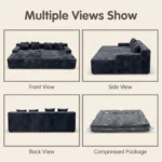 Oversized Double Chaise Compressed Sofa,Corduroy Velvet Frameless Sectional Couch,Vacuum Packed Modern Living Room Sofa - Image 4