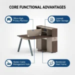 Twilight Series 2-person Staff Office Desk High Partition Storage Cabinet Face Workstation Open Office Integrated Commercial - Image 3