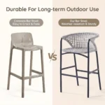 Modern Minimalist Rattan Aluminum Outdoor Furniture Set,Weather Resistant Waterproof Patio Bar Stool Chaise Lounge Coffee Table - Image 6