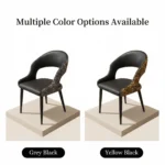 Bold Futuristic Foldable Ergonomic Stackable Modern Pu Leather Padded Dining Chair With Micro-spring Cushion Seat And Metal Legs - Image 5