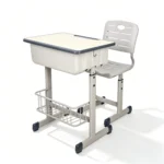 Factory Direct Supplied Adjustable Height Student Desk And Chair Set For School Use Classroom Study Desk With Storage Basket