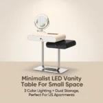 Modern Vanity Desk Drawers Adjustable Makeup Table Led Mirror Mdf Dressing Table Storage Cabinet For Hotel Living Room Bedroom