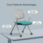 Modern Ergonomic Swivel Office Chair With Fixed Armrest And Backrest For Hotel,Classroom And School - Image 4
