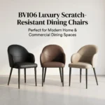 Modern Ergonomic Stackable Foldable Pu Leather Dining Chair With Micro-spring Cushion Seat And Metal Legs For Home & Hotel Use - Image 5